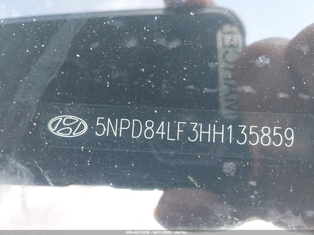 5NPD84LF3HH135859 Hyundai Elantra Value Edition