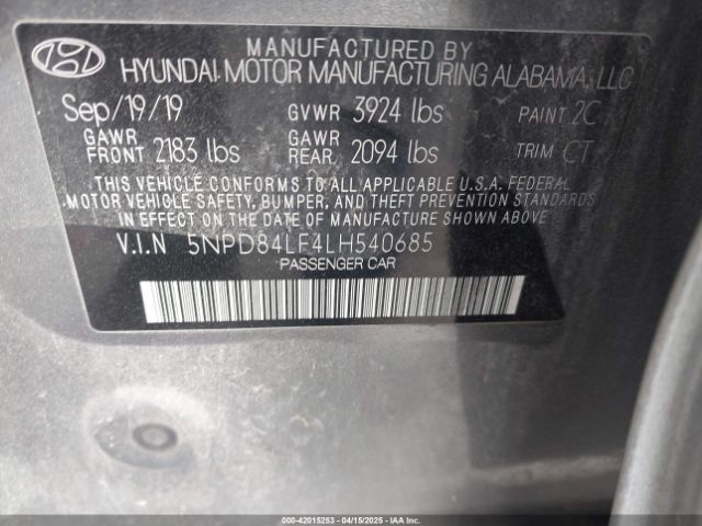 5NPD84LF4LH540685 Hyundai ELANTRA SEL