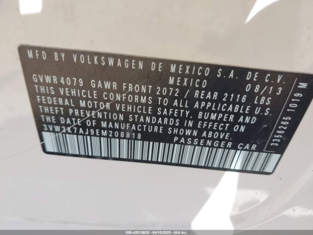 3VW2K7AJ9EM208818 Volkswagen Jetta 2.0l S