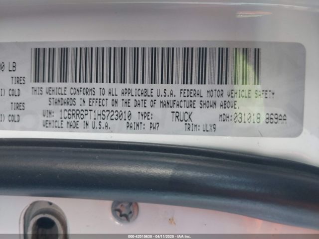 1C6RR6PT1HS723010 RAM 1500 Limited  4x2 5'7 Box
