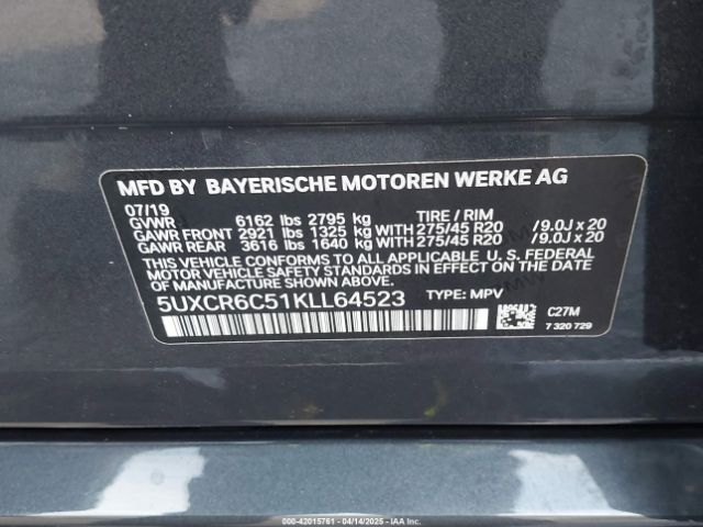 5UXCR6C51KLL64523 BMW X5 Xdrive40i
