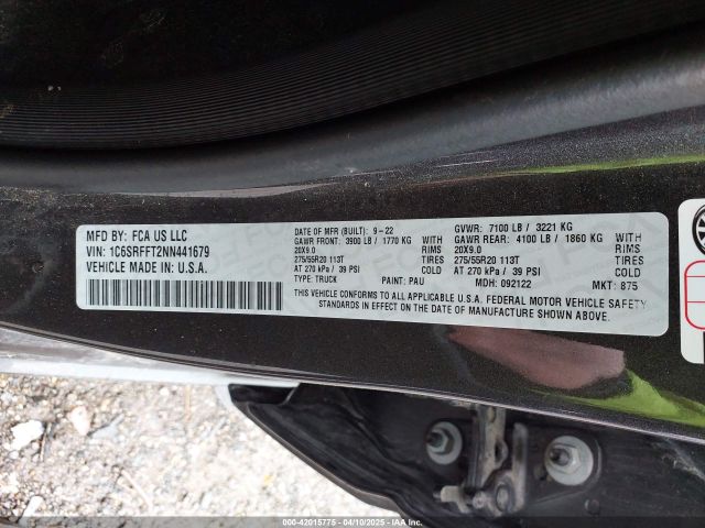 2022 RAM 1500 1C6SRFFT2NN441679 Photo 8