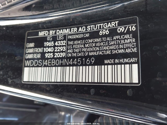 WDDSJ4EB0HN445169 Mercedes-Benz CLA 250