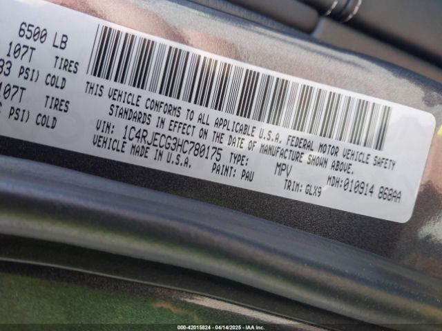 2017 JEEP GRAND CHEROKEE 1C4RJECG3HC780175 Photo 8