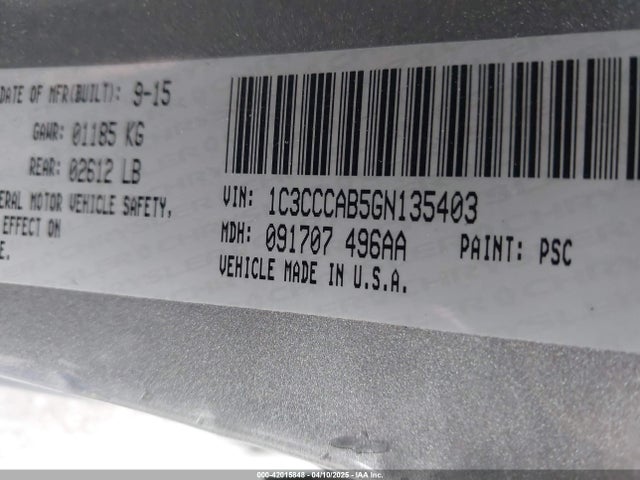 Chrysler 200 Limited 2016 1C3CCCAB5GN135403 Image 9