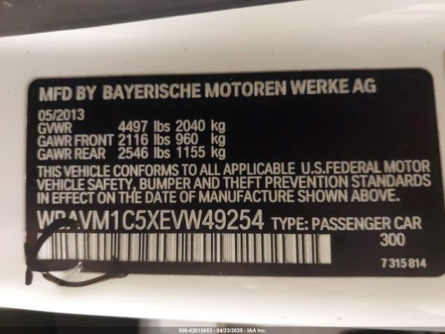WBAVM1C5XEVW49254 BMW X1 Sdrive28i