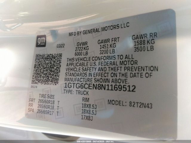 1GTG6CEN8N1169512 GMC Canyon 4wd  Short Box Elevation