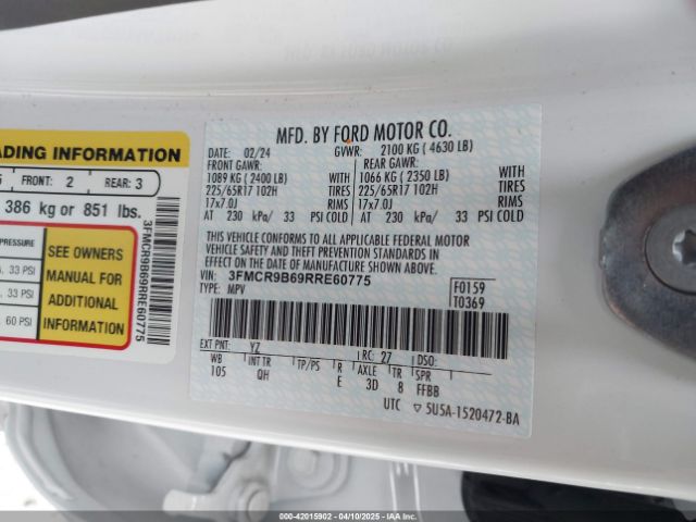 2024 FORD BRONCO SPORT 3FMCR9B69RRE60775 Photo 8