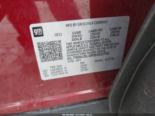 KL79MUSL6RB065766 Chevrolet Trailblazer Awd Rs