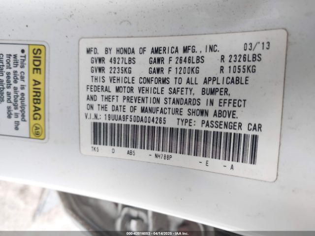 2013 ACURA TL 19UUA9F50DA004265 Photo 8