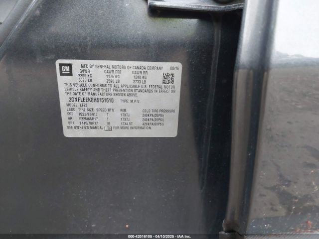 2GNFLEEK8H6151610 Chevrolet EQUINOX LS