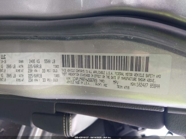 1C4PJMAB7HW566703 Jeep Cherokee Altitude 4x4