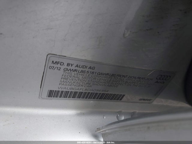 2013 AUDI S4 WAUBGAFL8DA096954 Photo 8