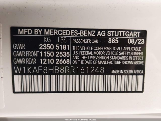 W1KAF8HB8RR161248 Mercedes-Benz Amg C 43 4matic