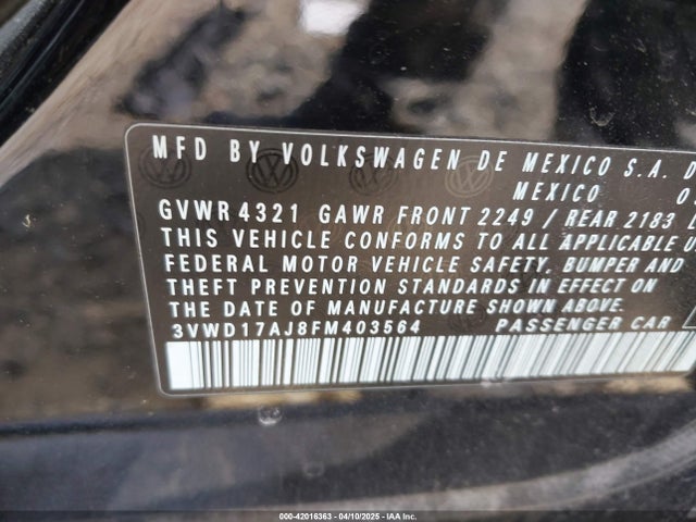 3VWD17AJ8FM403564 Volkswagen Jetta 1.8t Sport