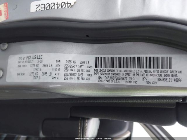 1C4PJMAB7GW276671 Jeep Cherokee Sport
