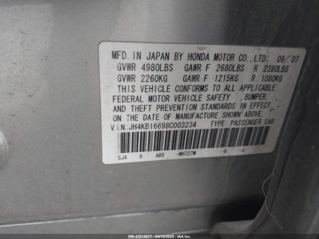 2008 ACURA RL JH4KB16698C003234 Photo 8