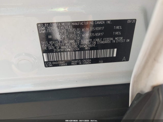 Toyota RAV4 LE 2021 2T3H1RFV9MW105564 Image 9