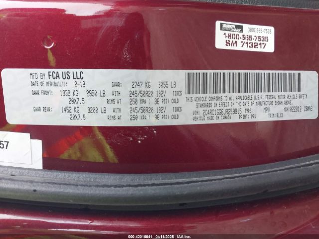 2018 CHRYSLER PACIFICA 2C4RC1GG6JR259915 Photo 8