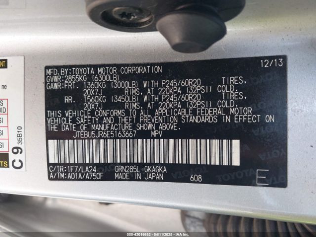 JTEBU5JR6E5163667 Toyota 4runner Limited