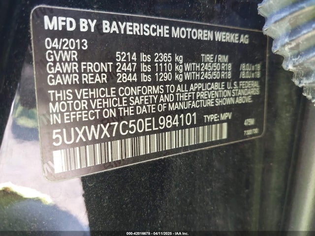 5UXWX7C50EL984101 BMW X3 Xdrive35i