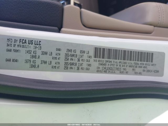 1C4RJEAG3LC170515 Jeep Grand Cherokee Laredo E 4x2