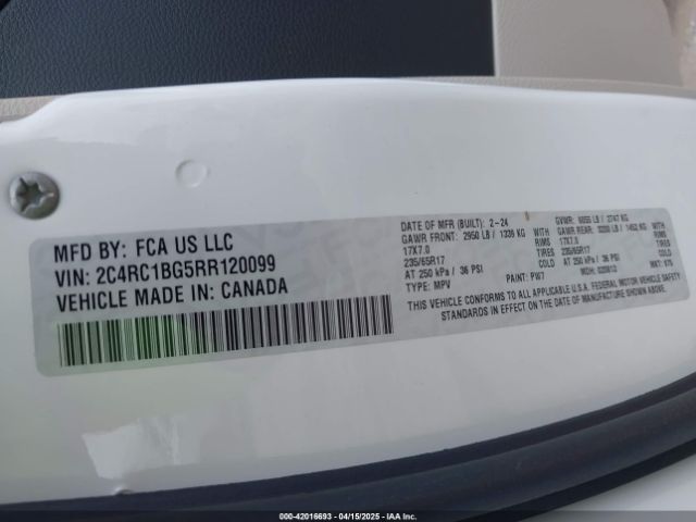 2C4RC1BG5RR120099 Chrysler Pacifica Touring L