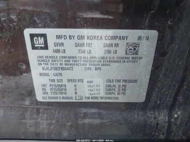 KL4CJFSB2FB044472 Buick Encore Convenience