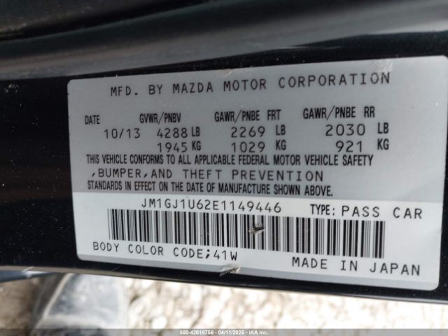 JM1GJ1U62E1149446 Mazda Mazda6 I Sport