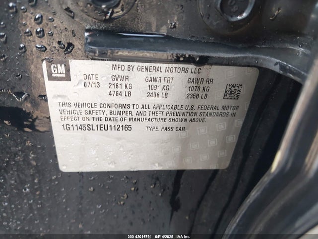Chevrolet Impala 1lz 2014 1G1145SL1EU112165 Image 9