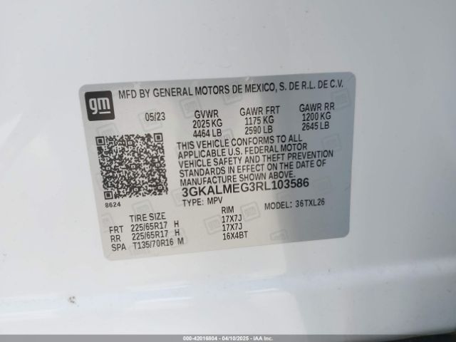 3GKALMEG3RL103586 GMC Terrain Fwd Sle