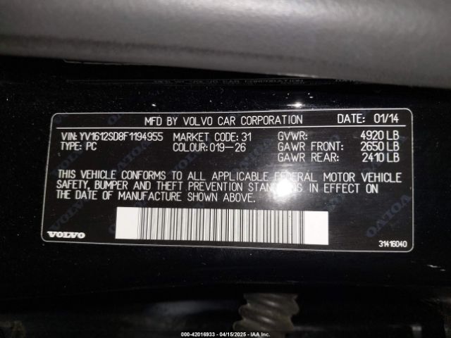 YV1612SD8F1194955 Volvo V60 T5 Platinum