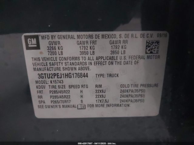 3GTU2PEJ1HG176844 GMC Sierra 1500 Denali