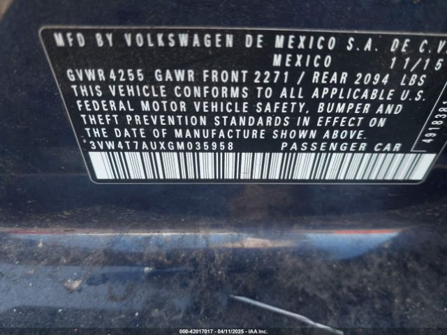 3VW4T7AUXGM035958 Volkswagen Golf Gti S 4-door