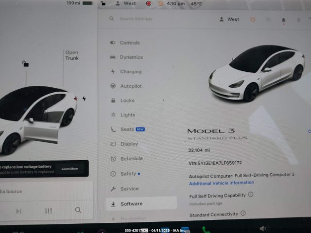 5YJ3E1EA7LF659172 Tesla Model 3 Standard Range Plus Rear-wheel Drive/standard Range Rear-wheel Drive