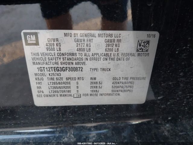 1GT12TEG3GF300872 GMC Sierra 2500hd Slt