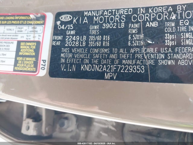 KNDJN2A21F7229353 KIA Soul