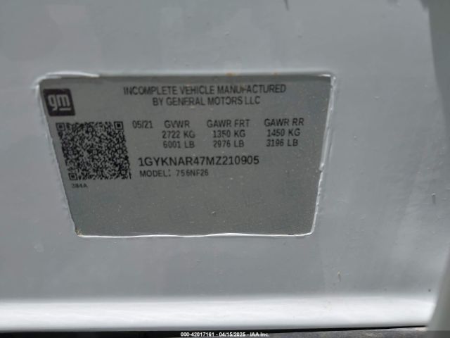 1GYKNAR47MZ210905 Cadillac Xt5 Fwd Luxury