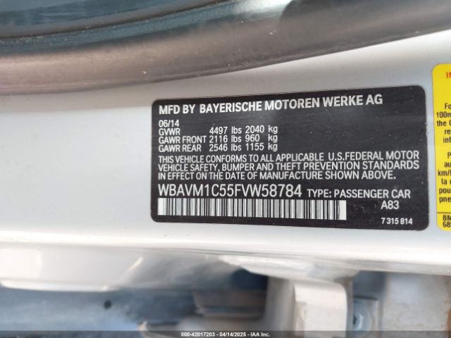 WBAVM1C55FVW58784 BMW X1 Sdrive28i