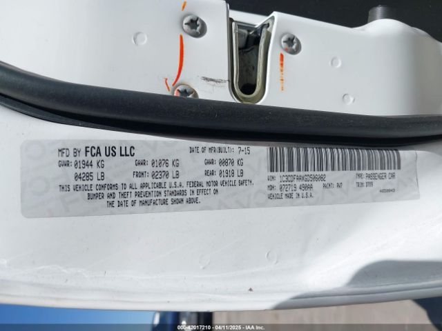 1C3CDFAAXGD506082 Dodge DART SE