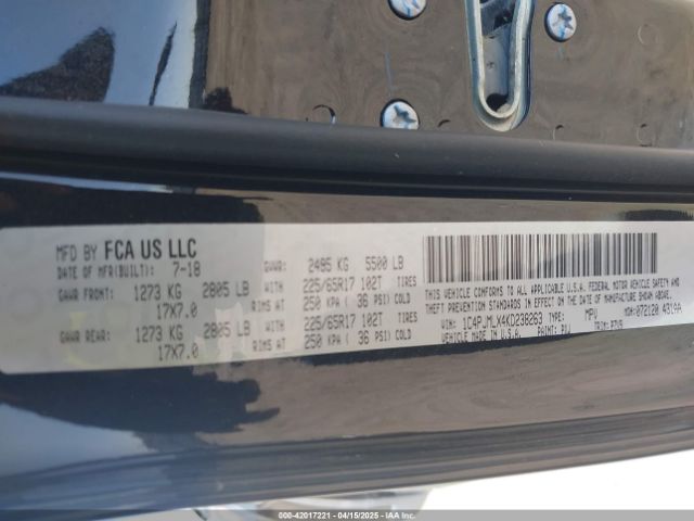 1C4PJMLX4KD238263 Jeep Cherokee Latitude Plus 4x4
