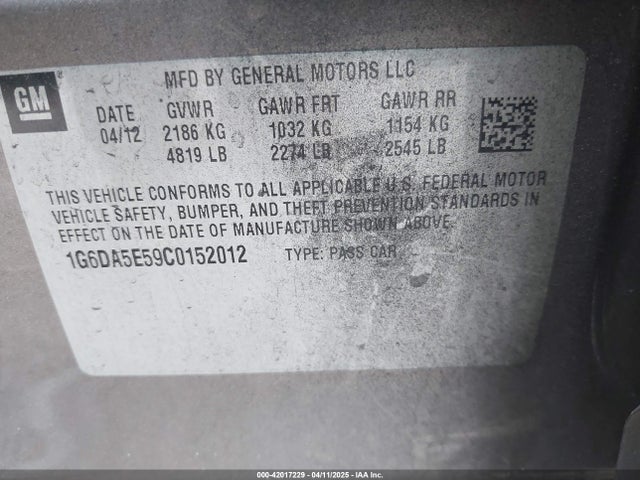 2012 CADILLAC CTS 1G6DA5E59C0152012 Photo 8