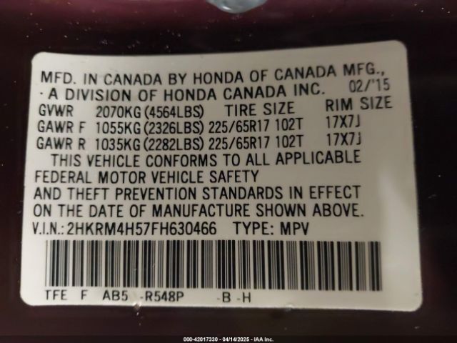 2HKRM4H57FH630466 Honda CR-V EX