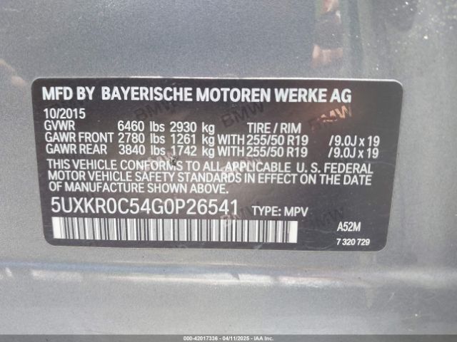 5UXKR0C54G0P26541 BMW X5 Xdrive35i