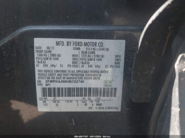 2017 FORD EDGE 2FMPK4J96HBC62740 Photo 8