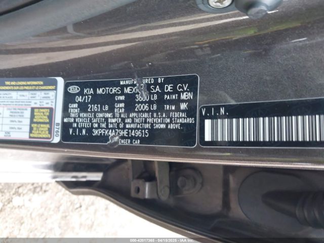 3KPFK4A79HE149615 KIA FORTE LX