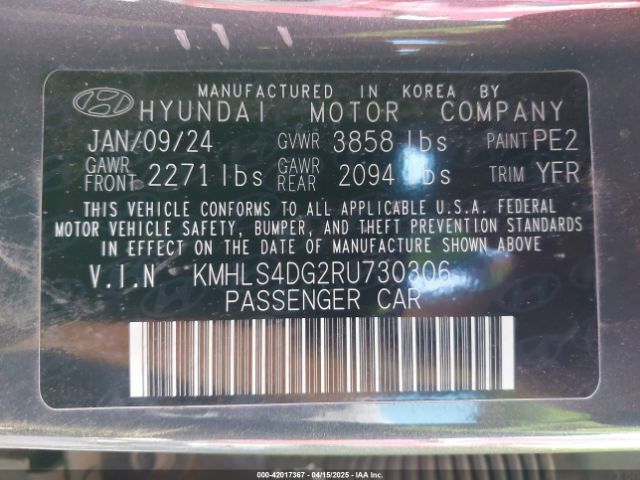 KMHLS4DG2RU730306 Hyundai mpi nu pe