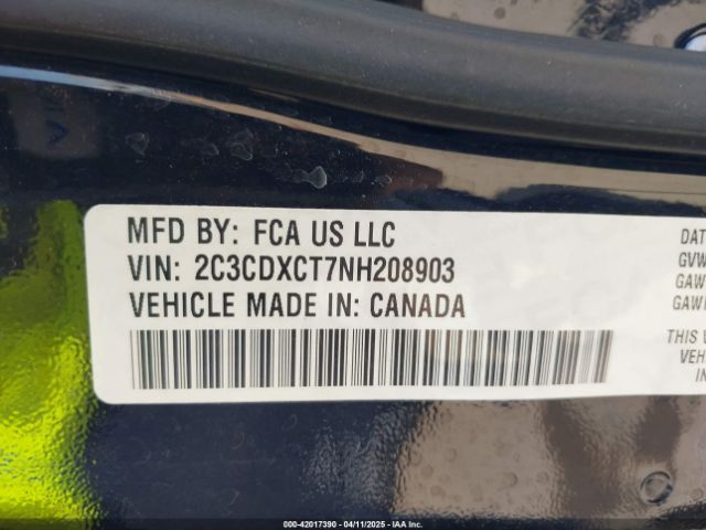 2C3CDXCT7NH208903 Dodge CHARGER R/T