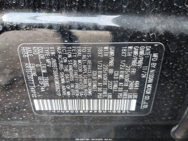 JN8BT3BA4SW006217 Nissan Rogue Sv Fwd
