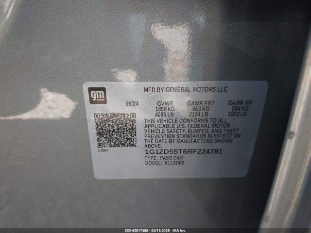 1G1ZD5ST6RF224781 Chevrolet Malibu Fwd 1lt
